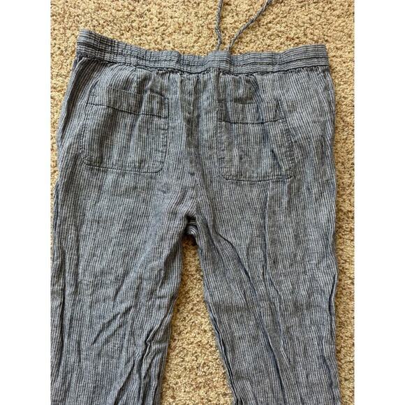 TALBOTS LINEN pants size women's 12; blue & white - Picture 6 of 8